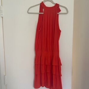 Ramy Brook Vibrant Red Tiered Mini Dress